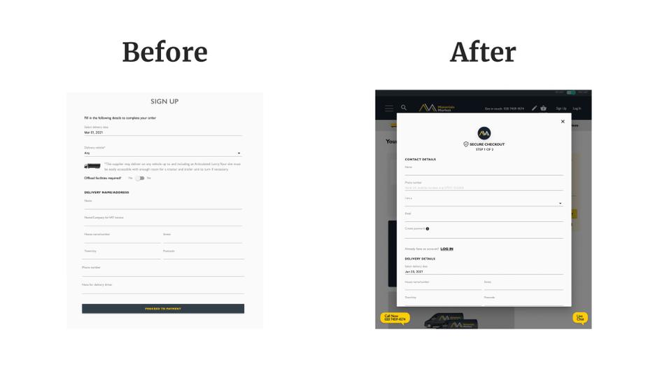 #With some new copy, a pop-over modal, and fewer steps, Andrew decreased the checkout drop rate
