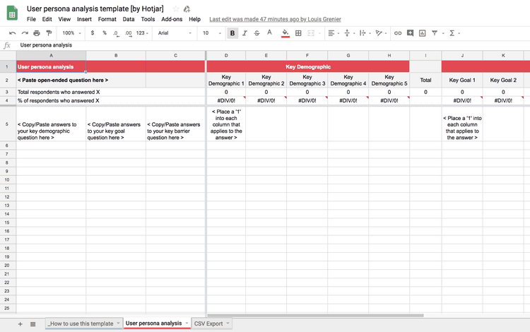 #User persona analysis template