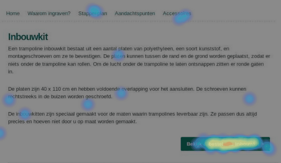 #Click heatmap activity at the top of the page after the additional CTA
