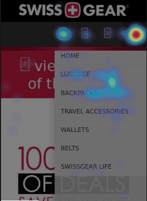 #The Good used Hotjar heatmaps to understand how Swiss Gear’s mobile site users interacted with content filters.