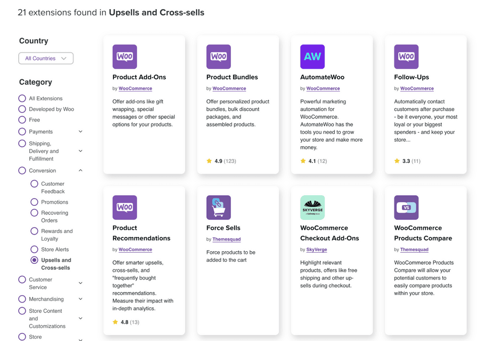 #WooCommerce extensions for upselling and cross-selling (Source: WooCommerce)