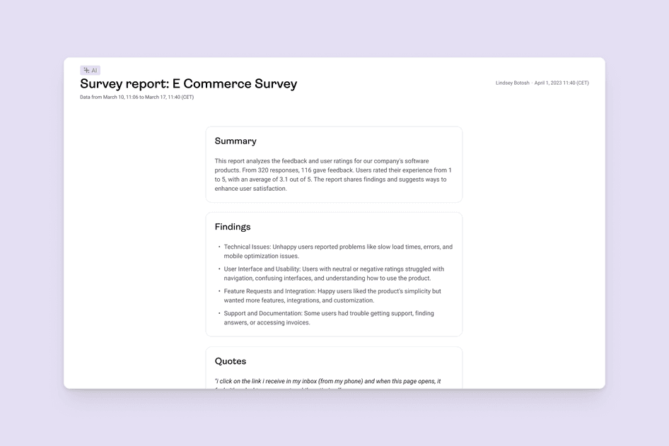 #Coming soon: automated survey summary reports